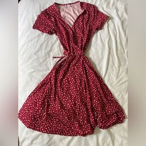 Women’s Red Floral Wrap Dress